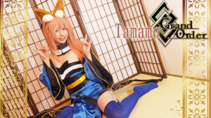 【玉藻の前】玉藻の前コス狐耳美女がボーボー陰毛マンコ指二本でくちゅくちゅ掻き回し潮吹きアヘ顔痙攣絶頂!