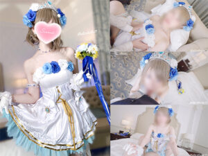 【渡辺曜】ウェディング曜純白ドレス乱れ白パンツずらしオマンコ生ハメ!連続中イキトロ顔騎乗位おねだり中出し&ザーメン垂れフェラ