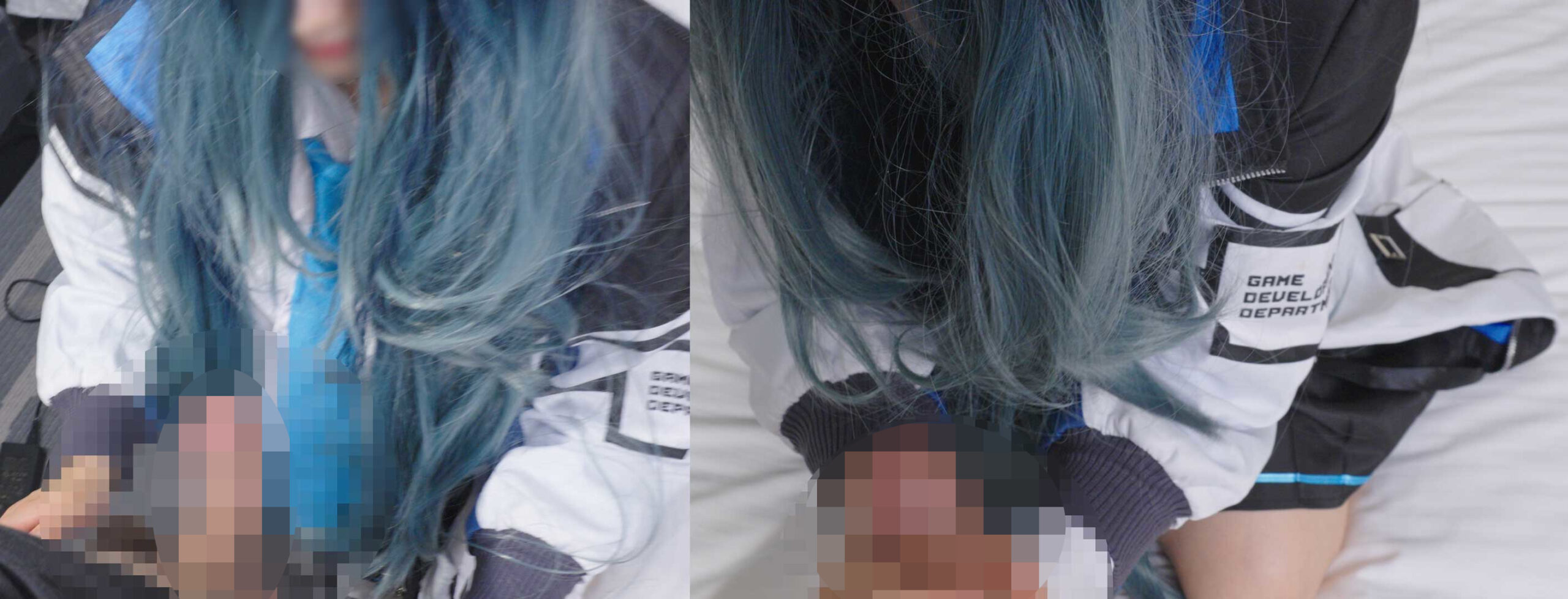 【天童アリス】インタビュー中アリスにチンポ露出!上目遣い手コキ玉舐めフェラで大量... サンプル画像1