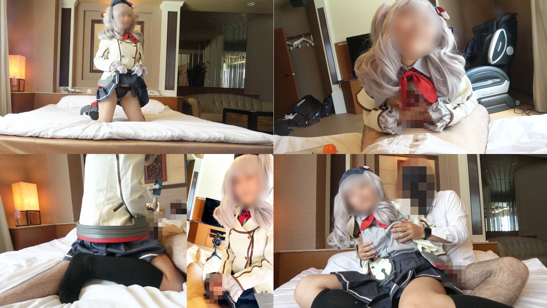 【鹿島】爆乳鹿島コス公式衣装の美女がハメ撮りで喉奥フェラ&パイズリ!黒パンツずら... サンプル画像2