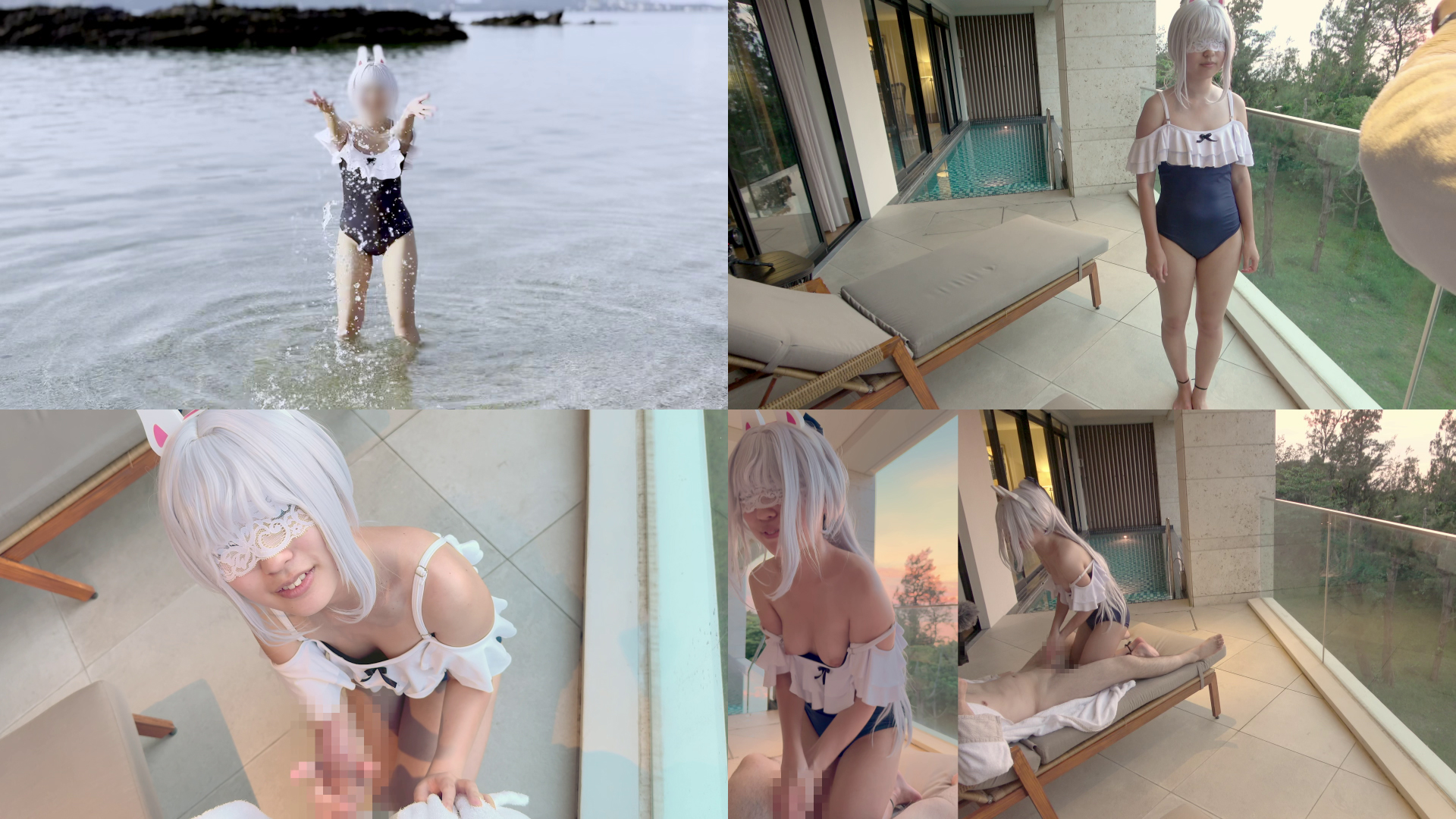 【月雪ミヤコ】月雪ミヤコ水着ずらし片乳ポロリで舌ペロエアフェラ!涎垂らし喉奥フェ... サンプル画像3