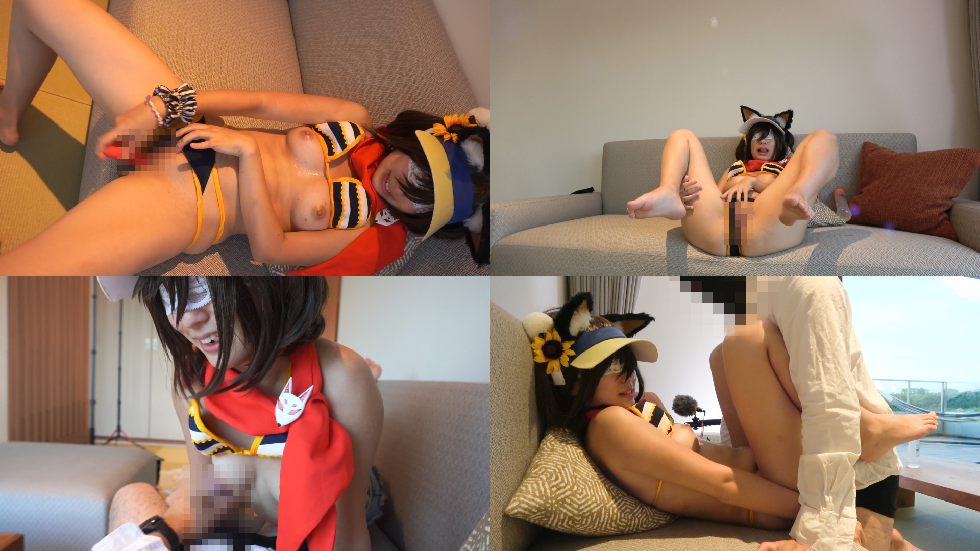 【久田イズナ】リゾートバルコニーで水着イズナ青姦悶絶!爆乳パイズリフェラ後オマン... サンプル画像2