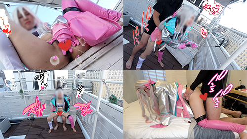 【ジャッカル】爆乳ジャッカルコス変態レイヤー ベランダ熱尿撒き散らし野外生挿入!... サンプル画像2