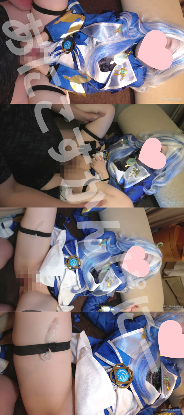 【フリーナ】フリーナのパイパンまんこに太ディルドズボズボ絶頂潮吹き!男愛撫耐えき... サンプル画像3