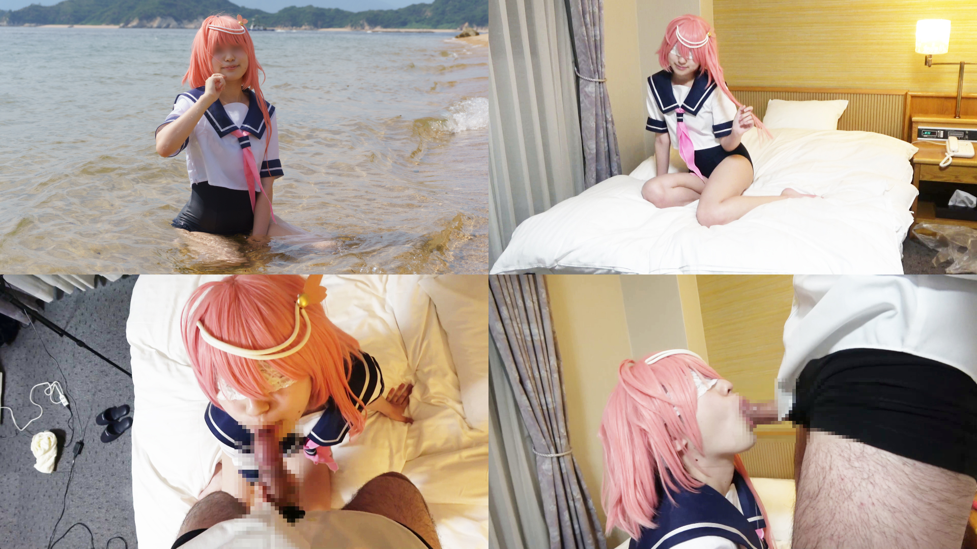 【伊58】スク水伊58のスリムボディで手コキ我慢汁ダラダラフェラ!パイパンまんこ... サンプル画像1