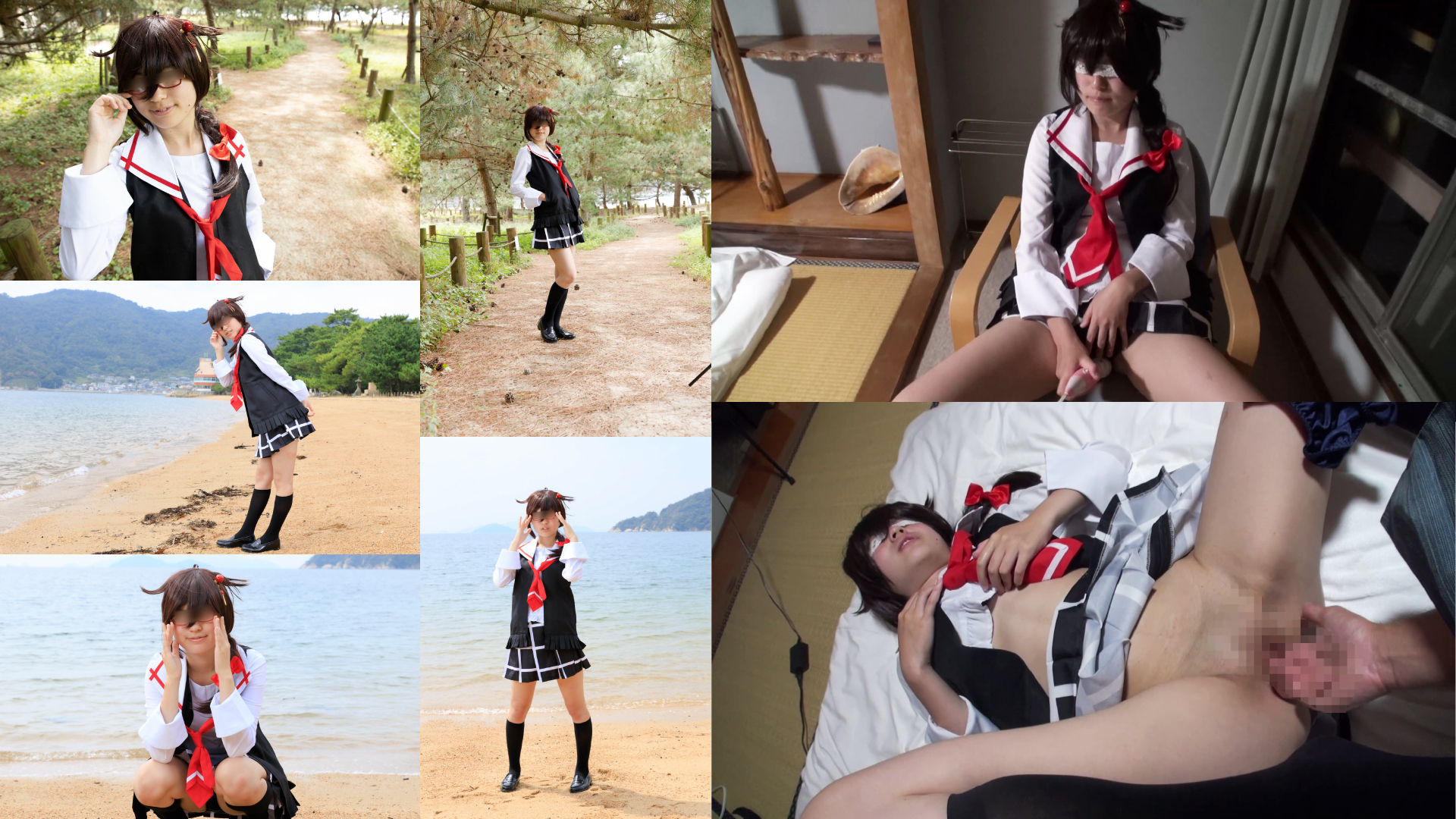 【時雨】浴衣時雨の旅館ハメ撮り生挿入!壁薄声我慢可愛喘ぎで窓際立ちバック中出し絶... サンプル画像1