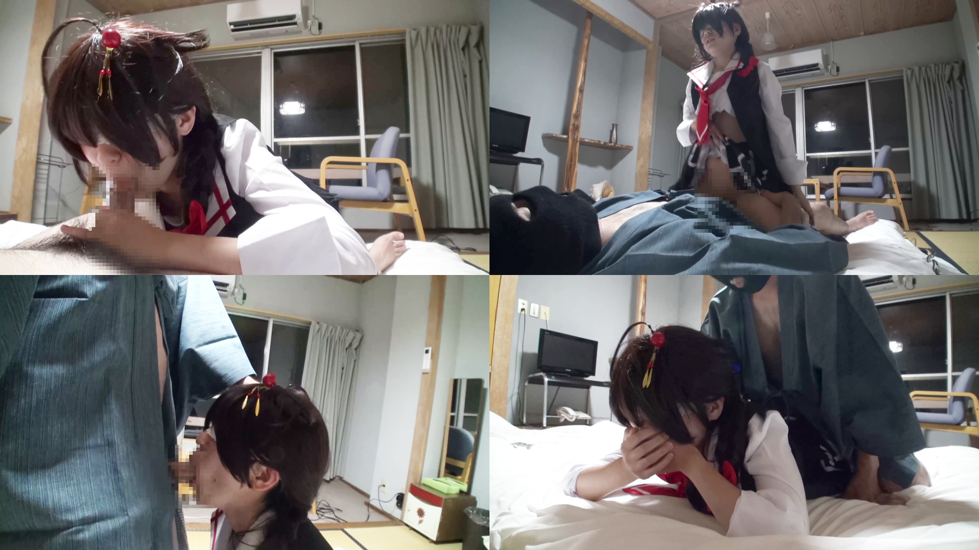 【時雨】浴衣時雨の旅館ハメ撮り生挿入!壁薄声我慢可愛喘ぎで窓際立ちバック中出し絶... サンプル画像2