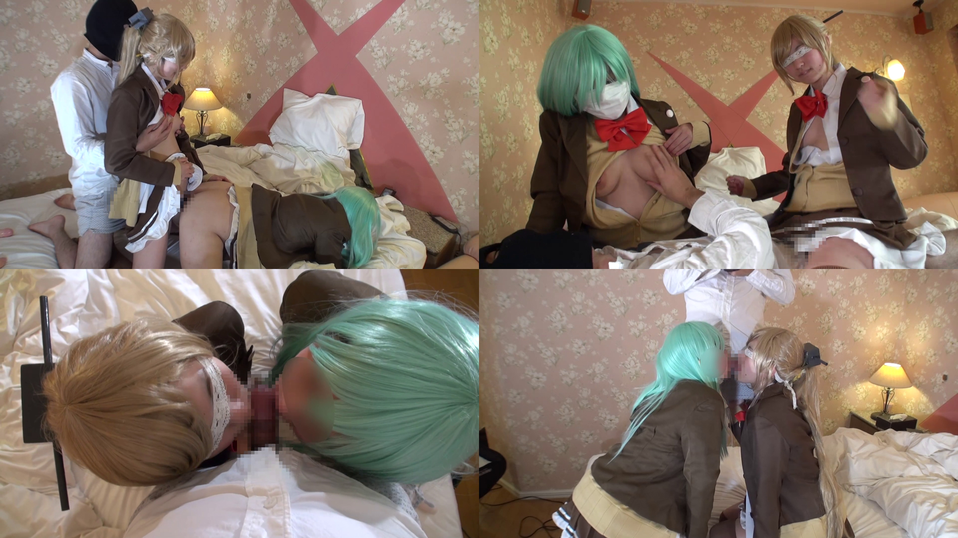 【熊野・鈴谷】熊野鈴谷爆乳レズでパニバンオマンコ相互挿入潮吹き!男チンポ乱入立ち... サンプル画像2