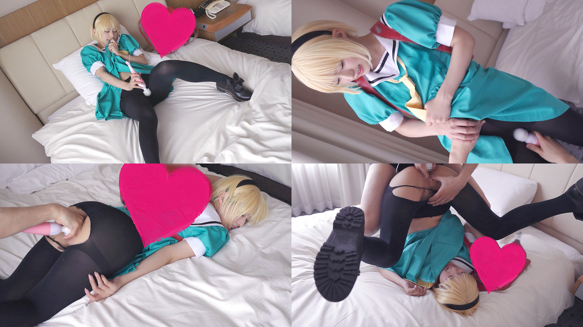 【北条沙都子】ひぐらし沙都子コス黒タイツ破壊電マ手マン潮吹き!パイパン幼マン生ハ... サンプル画像1