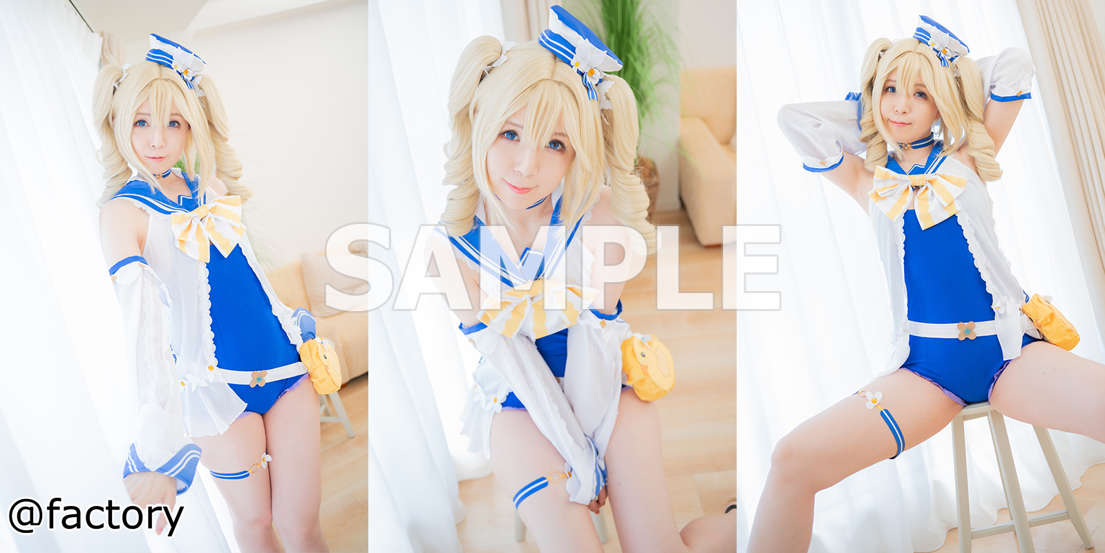 【バーバラ】水着バーバラはだけプニおっぱい丸出しパイパンまんこ電マ直撃!失禁潮吹... サンプル画像1