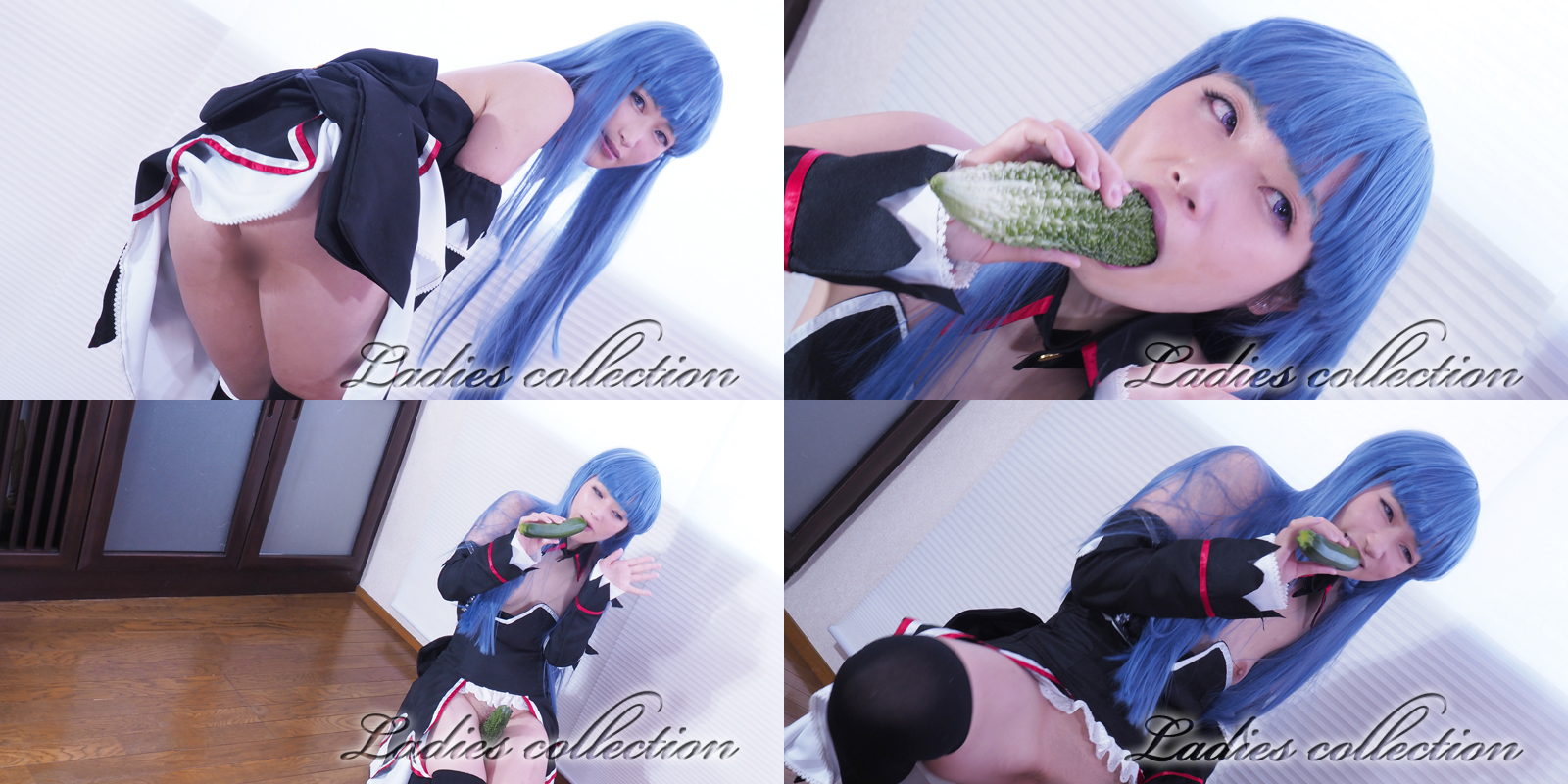 【古手梨花】エンジェルモート姿梨花ちゃんゴーヤ挿入野菜オナニー!パイパンぐちょ潮... サンプル画像1