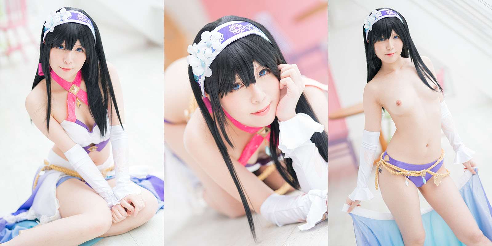 【鷺沢文香】鷺沢文香水着で喉奥ジュボジュボフェラ奉仕、騎乗位グチョグチョ腰振り絶... サンプル画像1