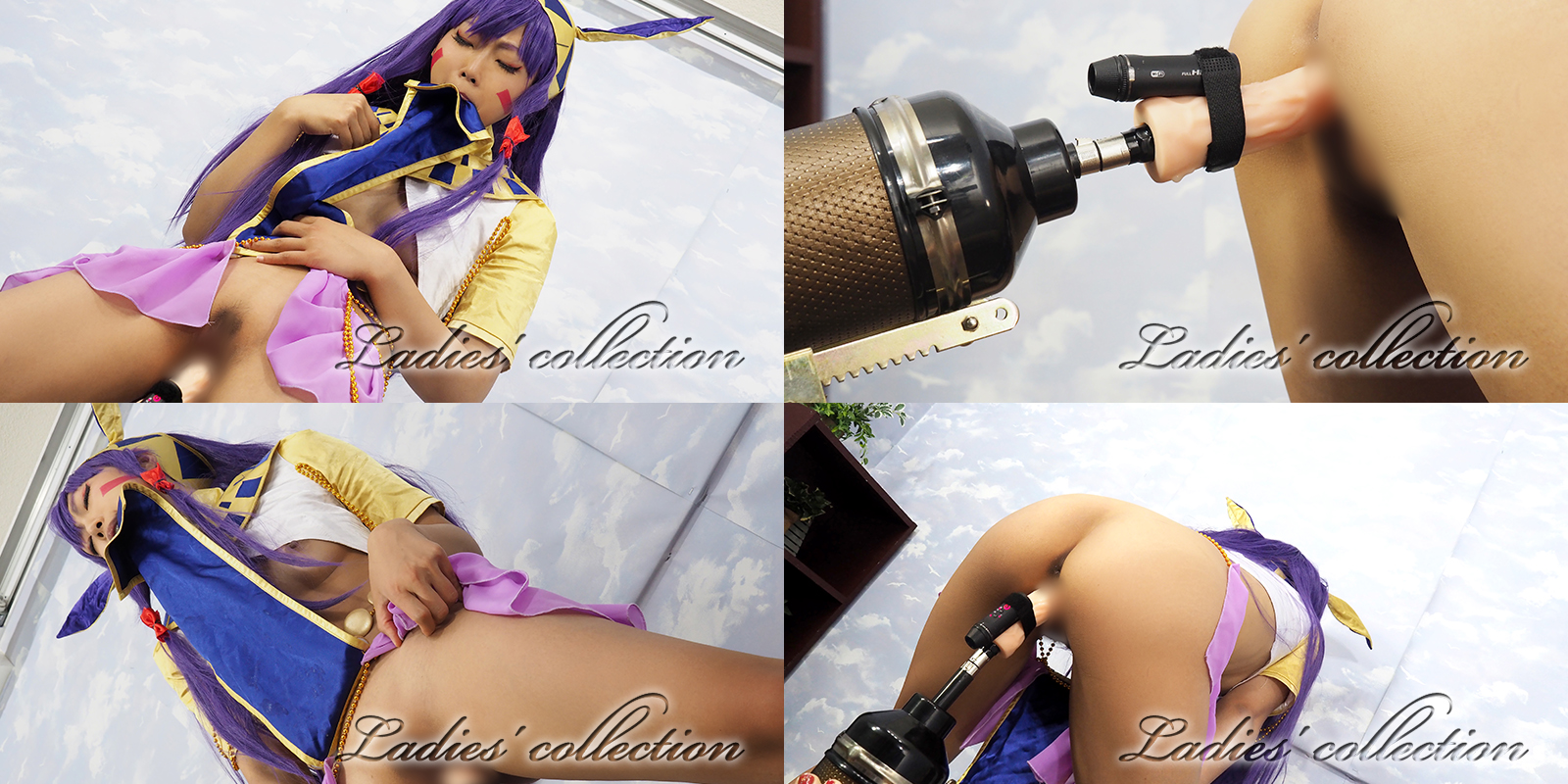 【ニトクリス】褐色ファラオ尼トクリス、金ピカ衣装M字開脚でディルドマシンオマ●コ... サンプル画像2