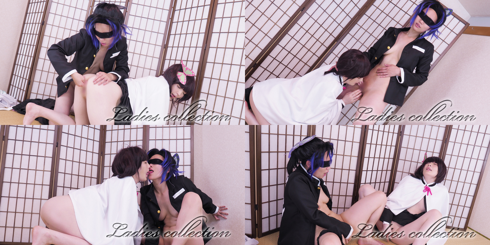 【栗花落カナヲ・胡蝶しのぶ】しのぶがカナヲのオマ●コ指マンで潮吹き絶頂!相互クン... サンプル画像3