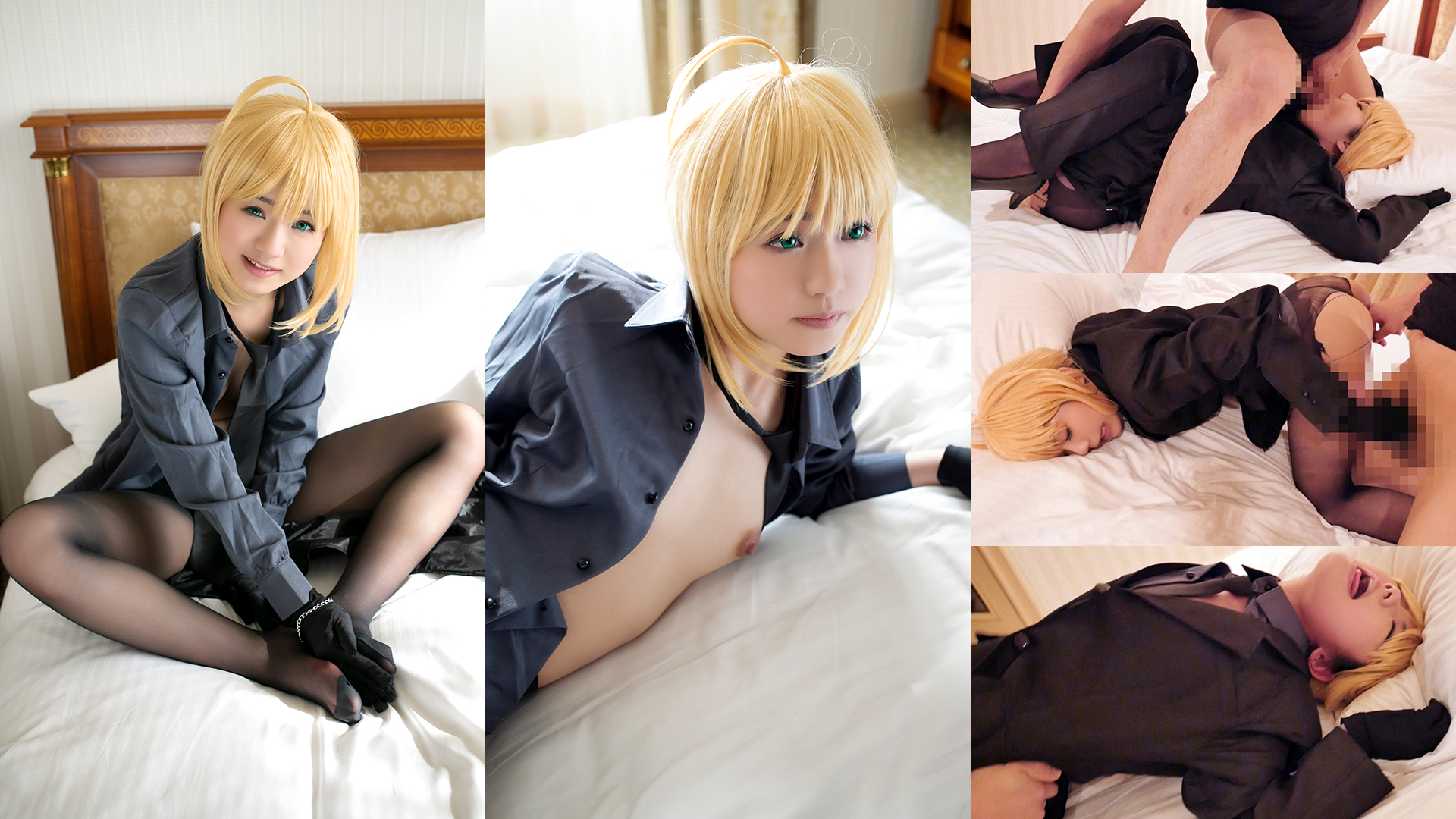 【アルトリア・ペンドラゴン】スーツ黒タイツアルトリアのパツパツ美脚ビリビリ破壊生... サンプル画像3