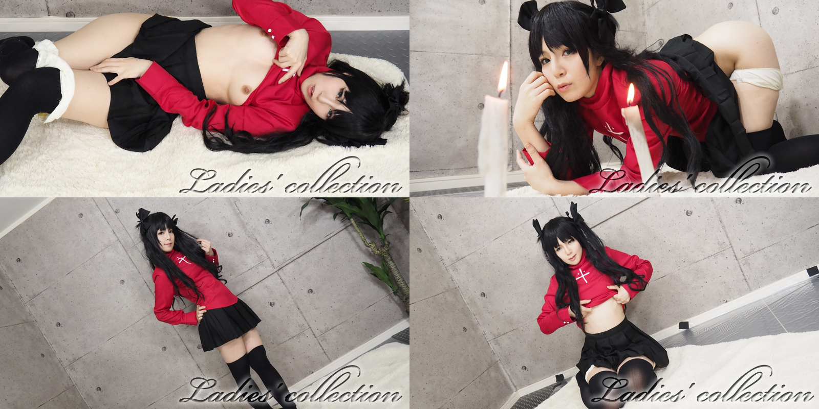 【遠坂凛】Fate遠坂凛赤セーラーコスでパイパンおまんこクチュクチュ手マン潮吹き... サンプル画像1