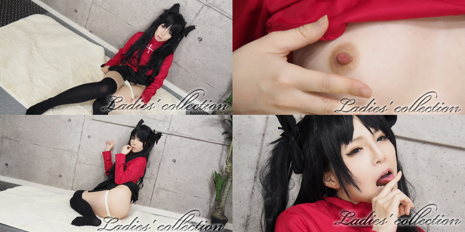 【遠坂凛】遠坂凛カメラ前ツインテ美少女隠語連発美乳揺らしオマ●コ蜜汁くぱぁ!エア... サンプル画像1