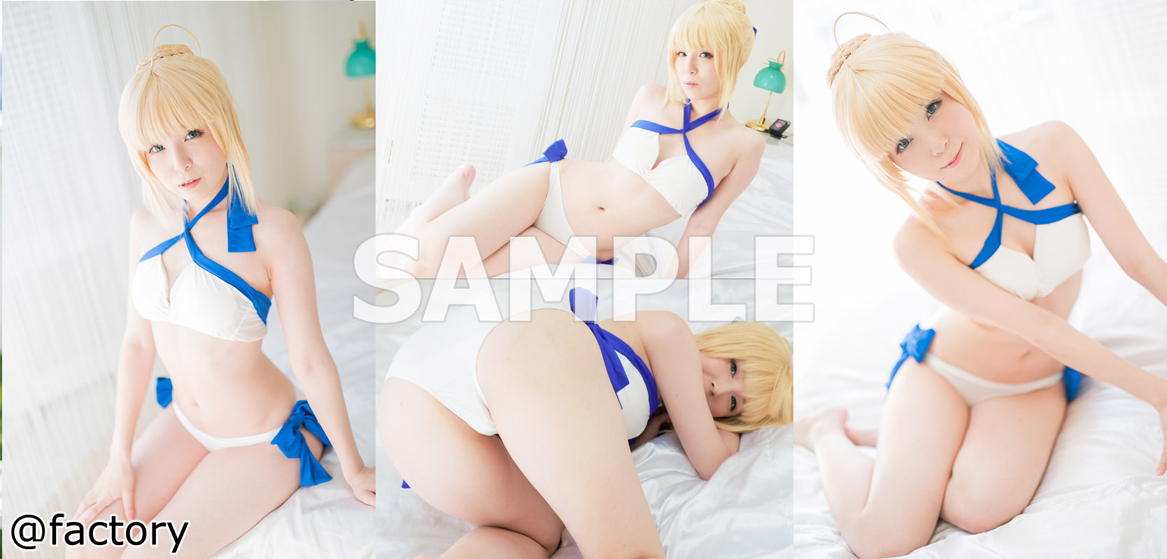 【アルトリア・ペンドラゴン】Fateアルトリア水着撮影で電マクリ直撃!指2本まん... サンプル画像2