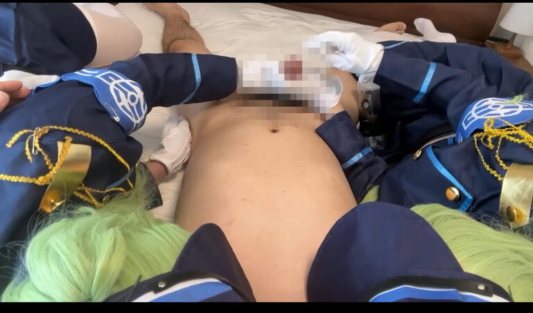 【橘ノゾミ・橘ヒカリ】ヒカリ&ノゾミの手袋越チンポクニュ弄り!尻尾巻きヌルヌルコ... サンプル画像3